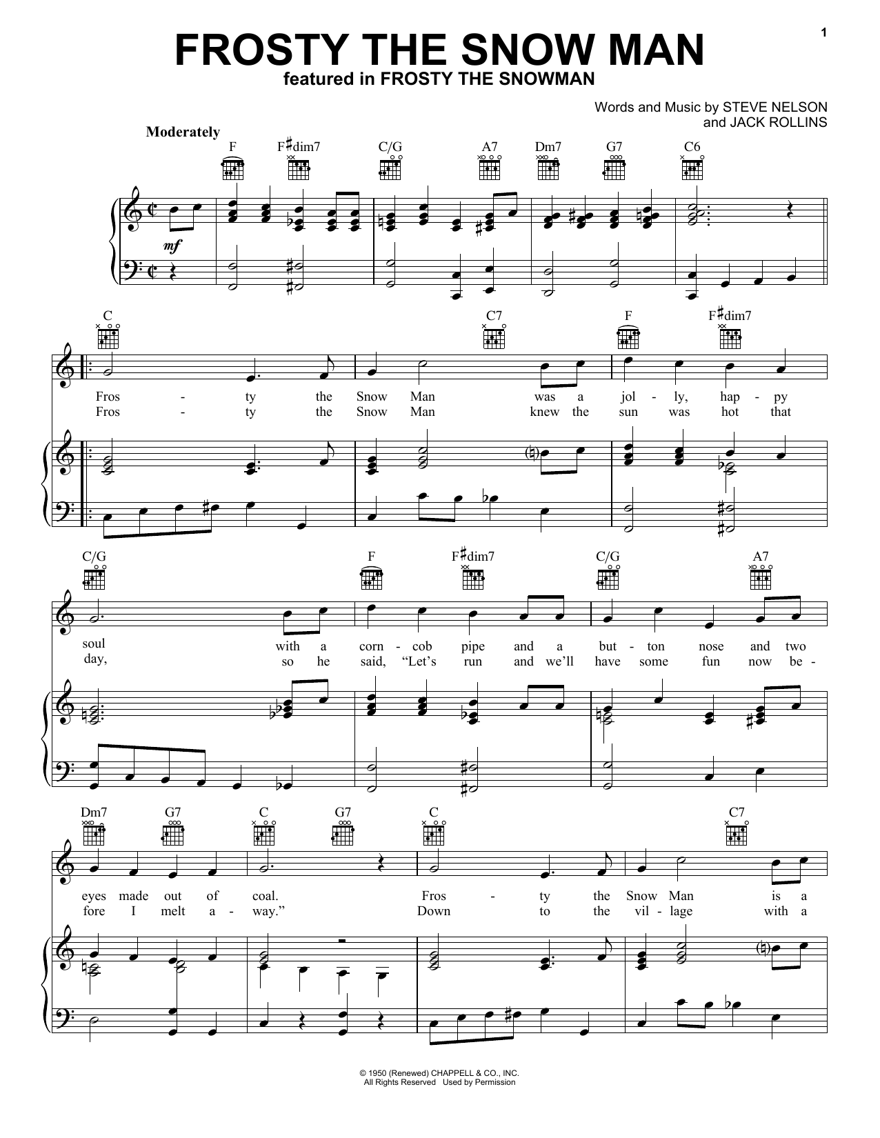 The Beach Boys Frosty The Snow Man sheet music notes printable PDF score
