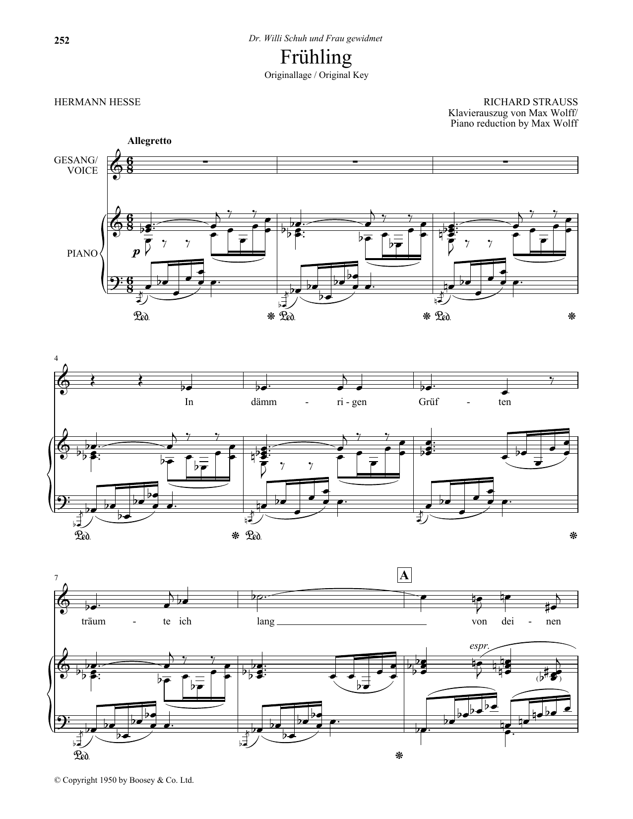 Download Richard Strauss Fruhling (High Voice) Sheet Music