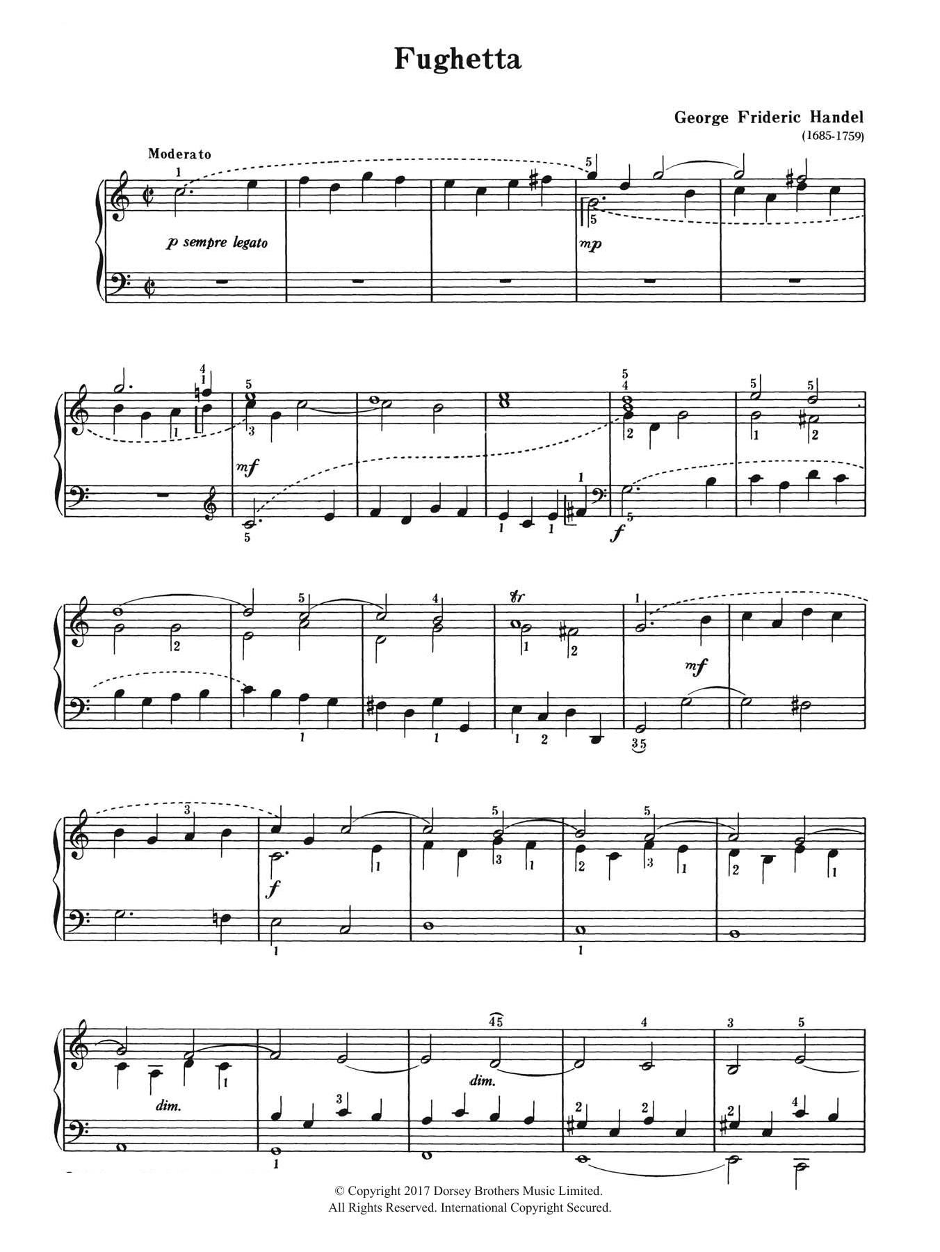 Download George Frideric Handel Fughetta Sheet Music