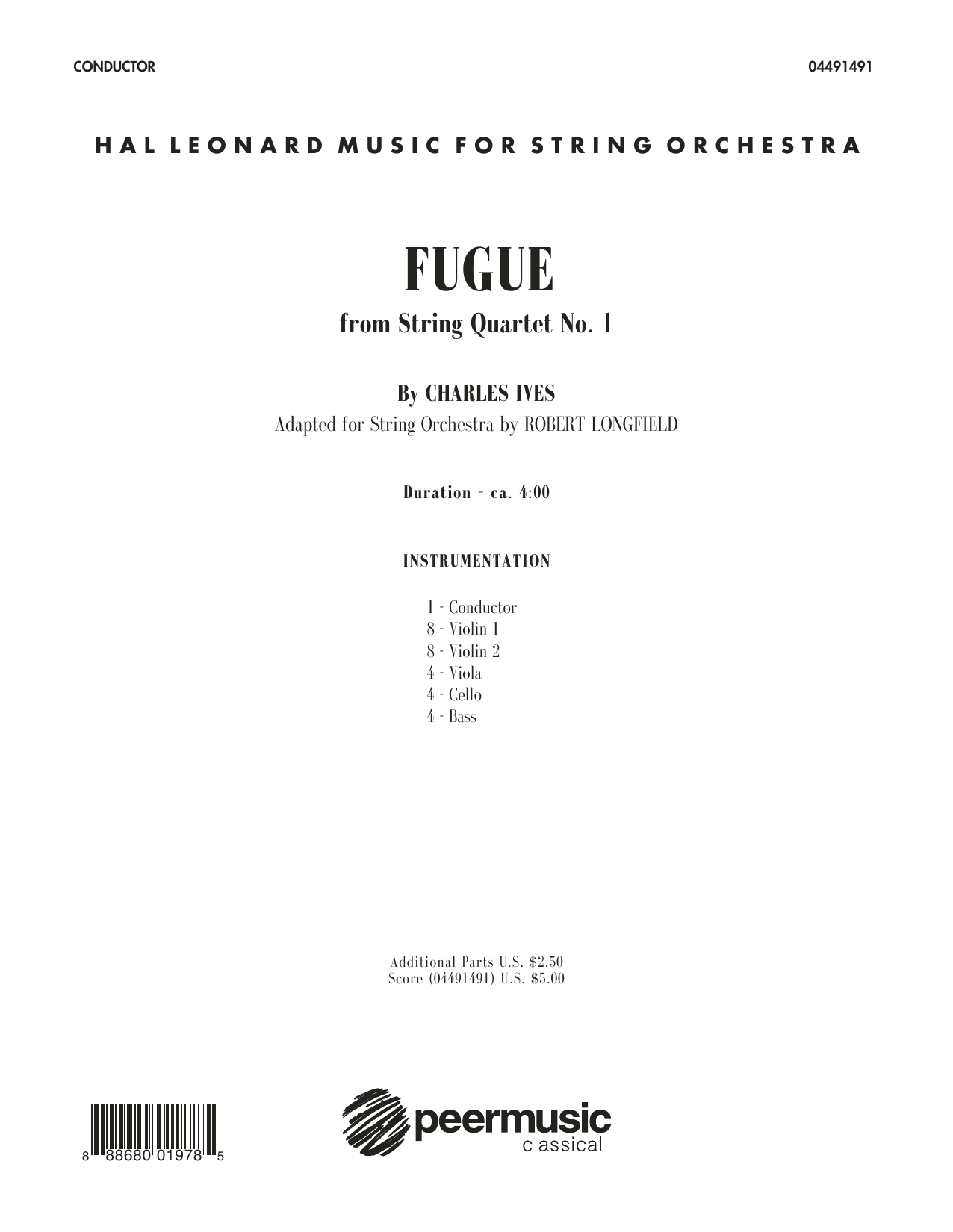 Download Robert Longfield Fugue from String Quartet No. 1 - Condu Sheet Music