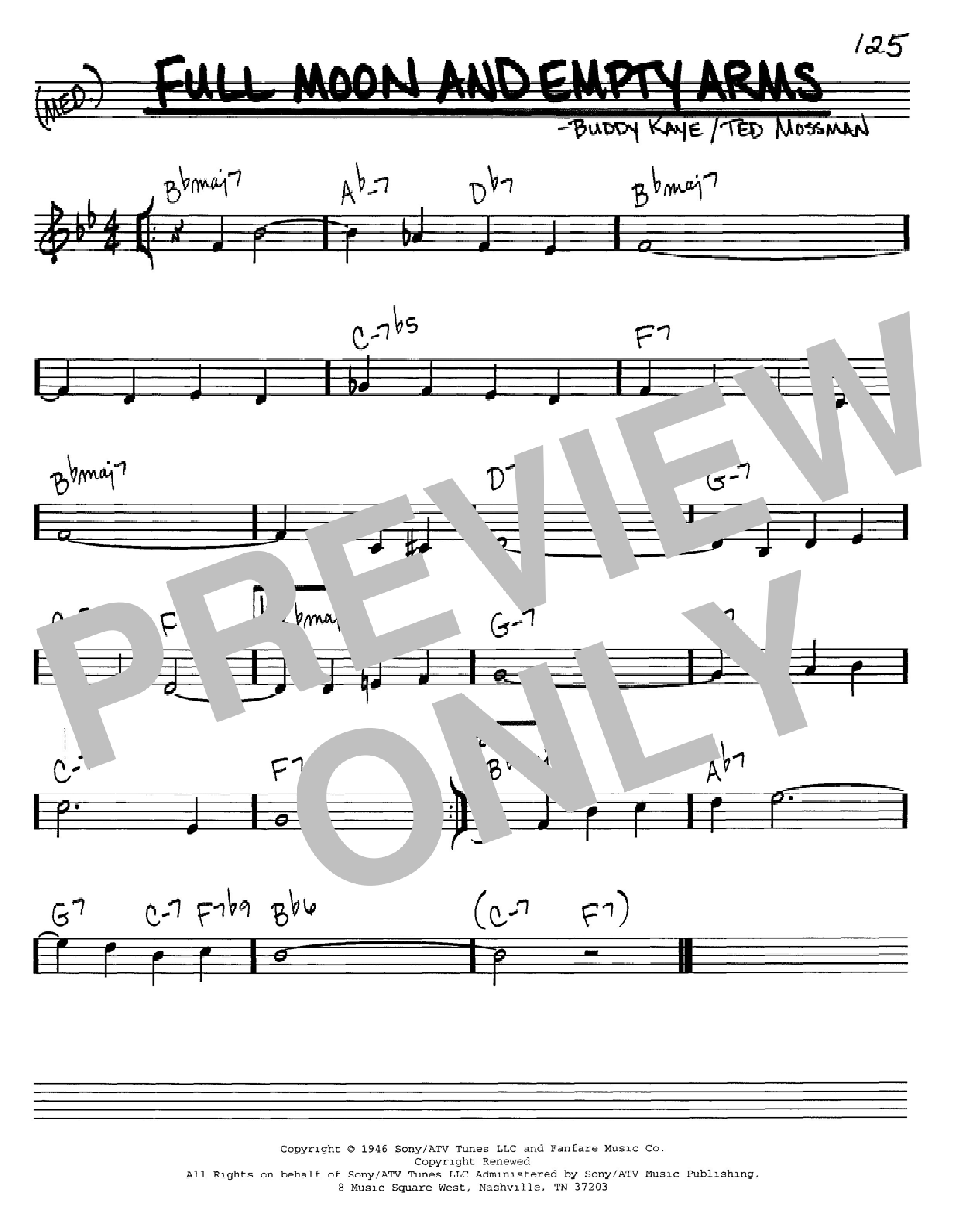 Download Buddy Kaye Full Moon And Empty Arms Sheet Music