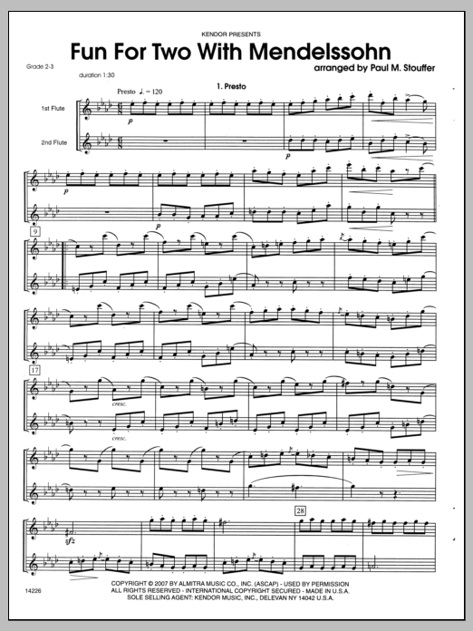 Download Stouffer Fun For Two With Mendelssohn Sheet Music