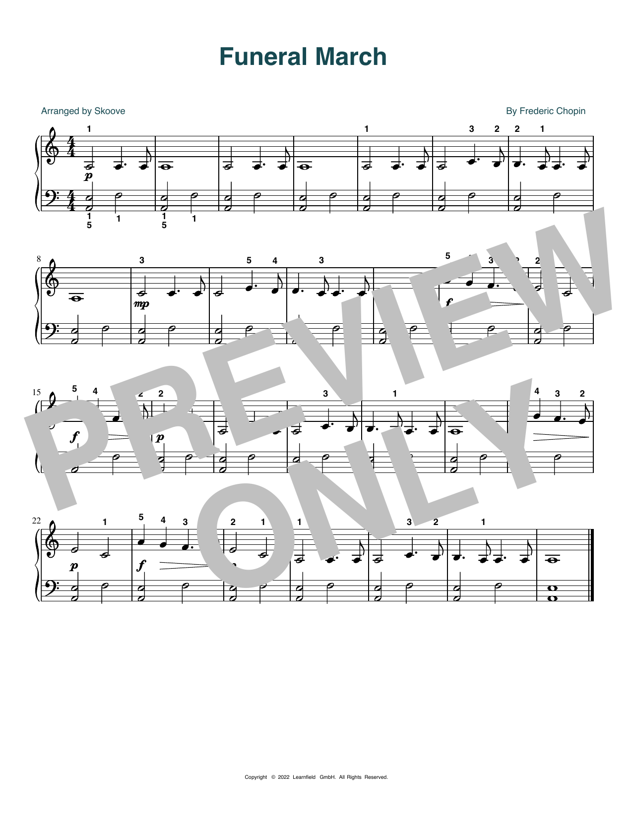 Download Frederic Chopin Funeral March (arr. Skoove) Sheet Music