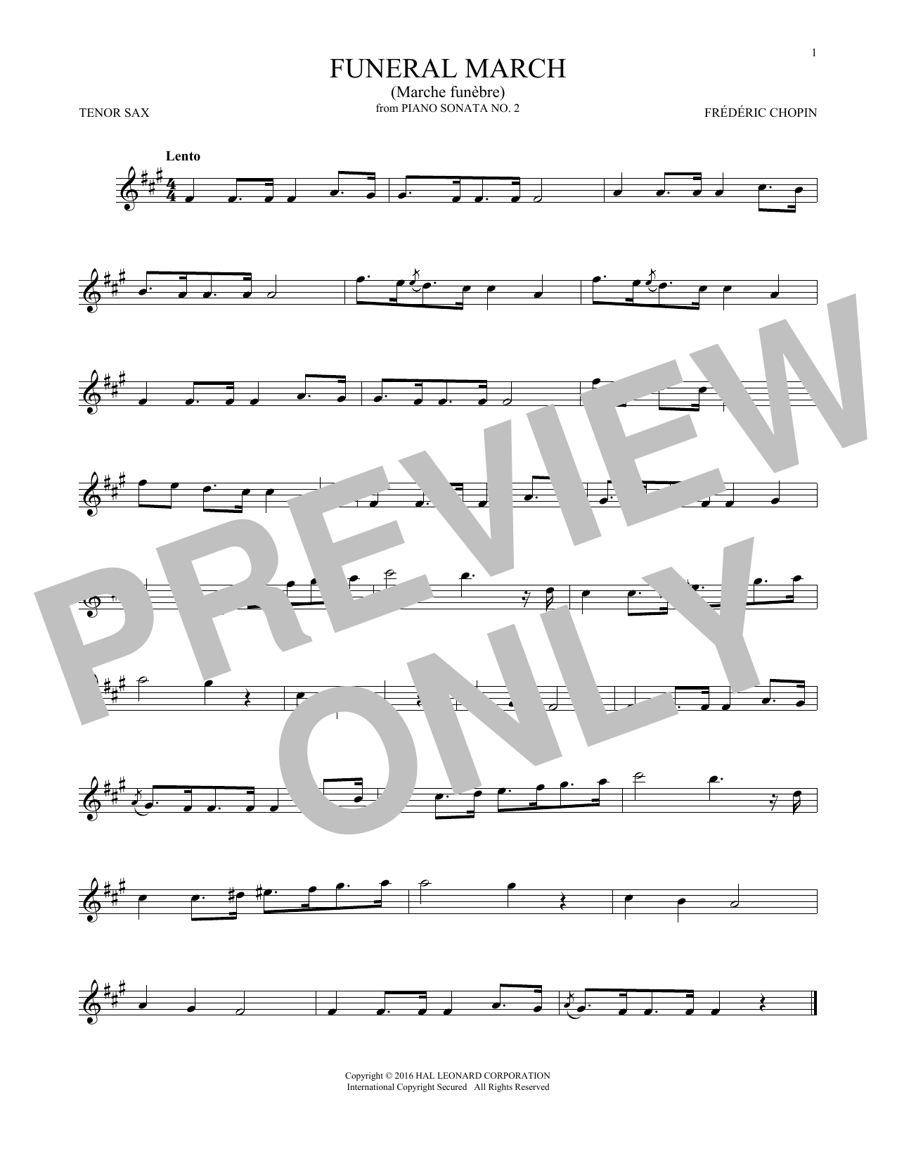 Download Frederic Chopin Funeral March Sheet Music