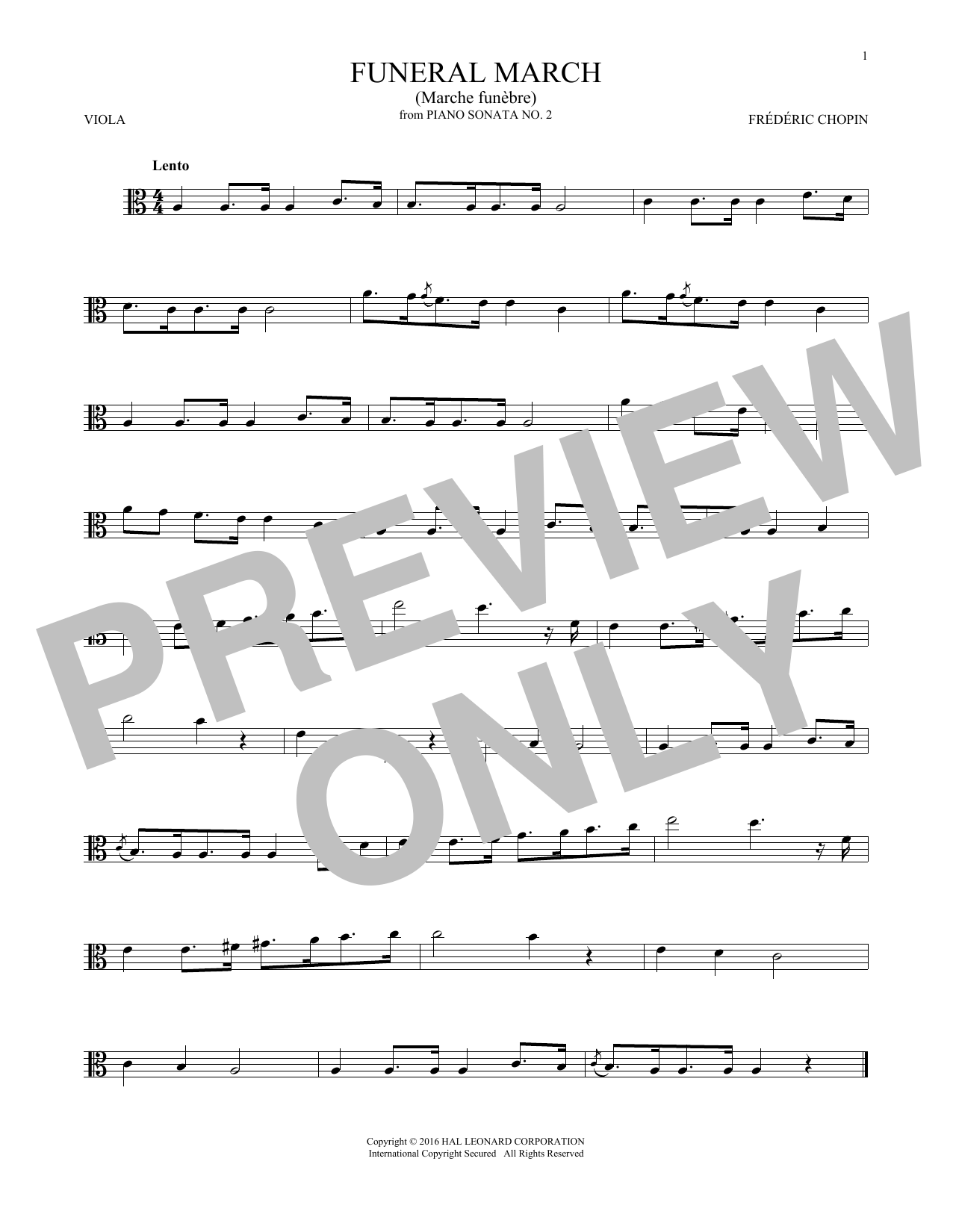 Download Frederic Chopin Funeral March Sheet Music