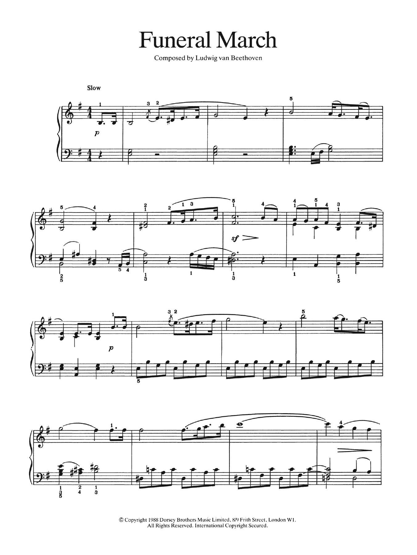 Download Ludwig van Beethoven Funeral March Sheet Music