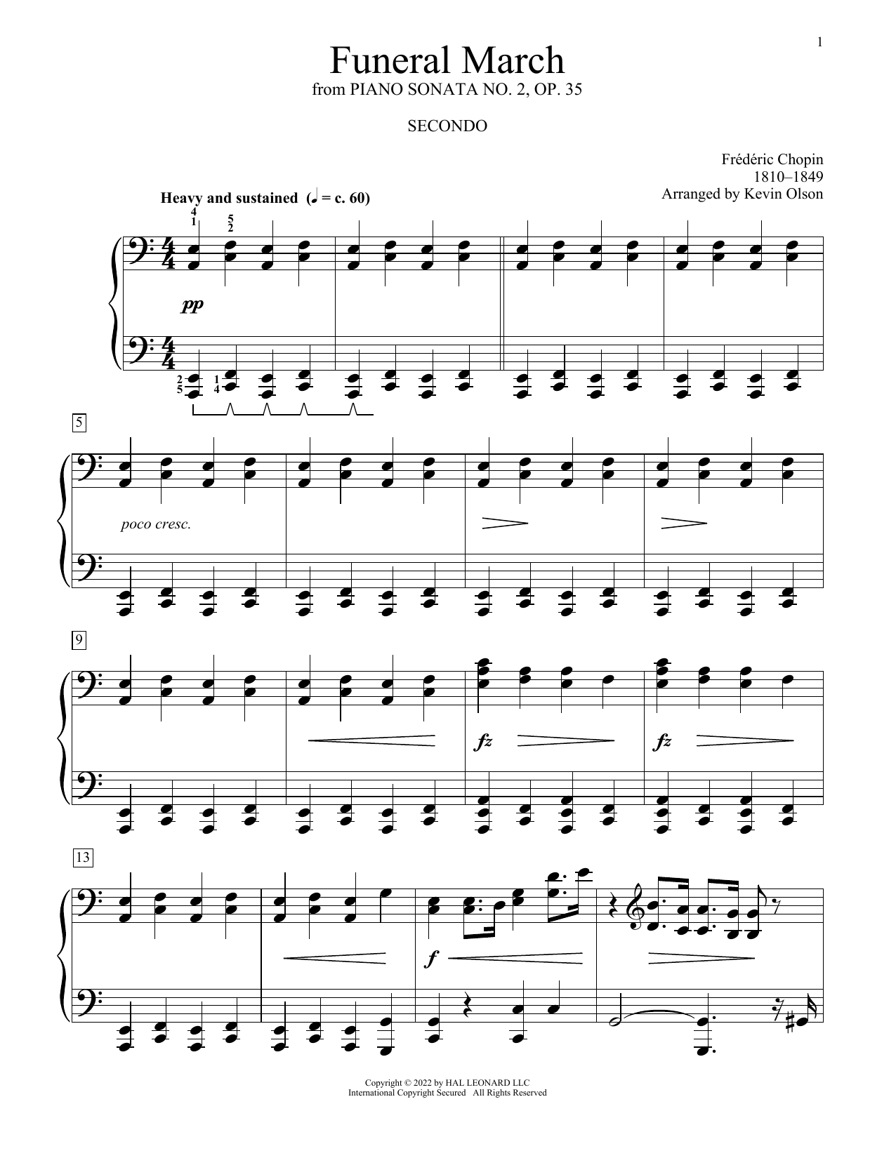Download Frederic Chopin Funeral March (Marche Funebre), Op. 35 Sheet Music