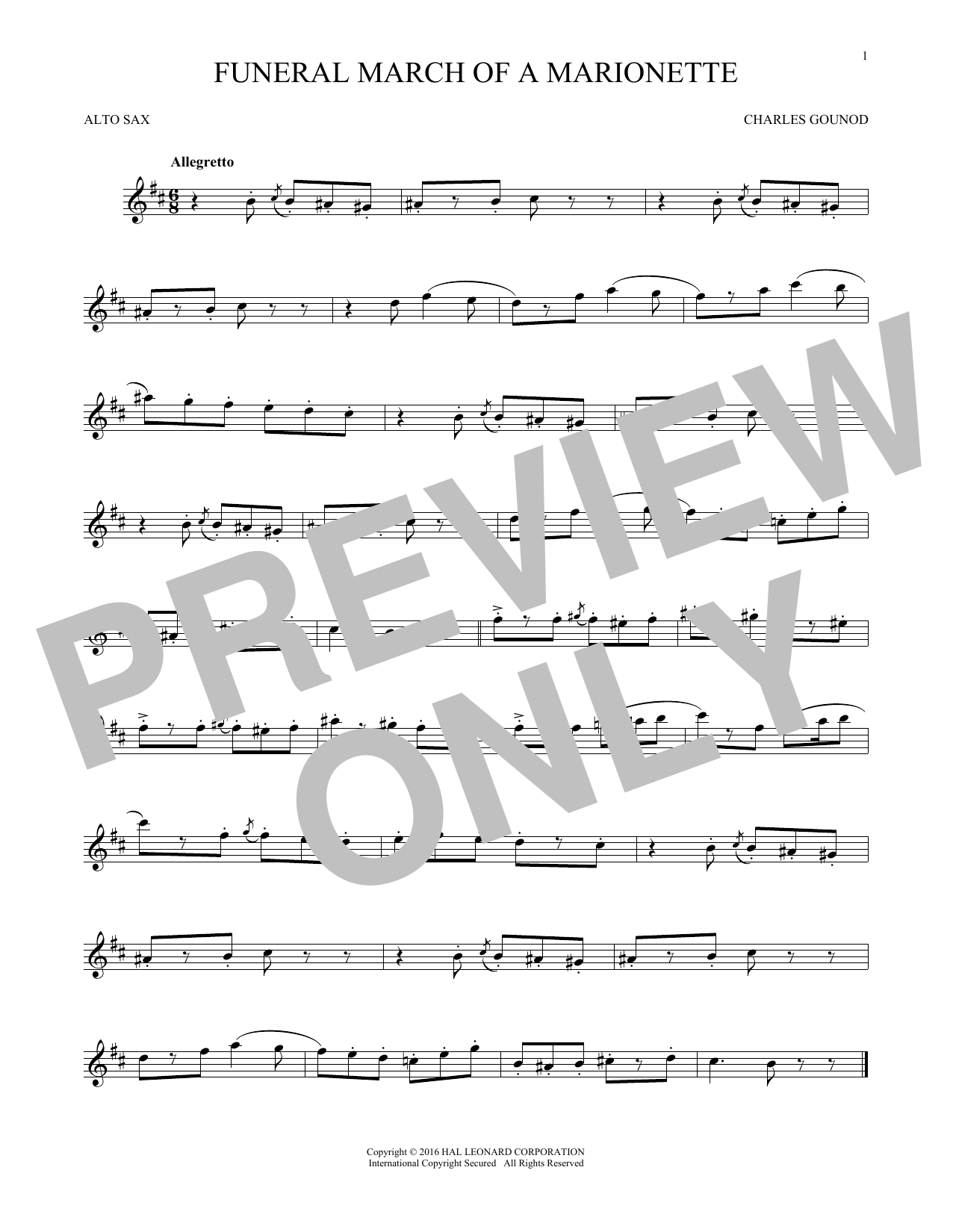 Download Charles Gounod Funeral March Of A Marionette Sheet Music