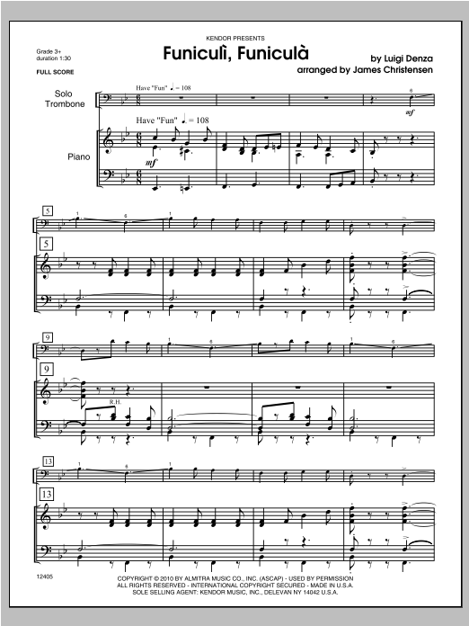 Download Christensen Funiculi, funiculá - Piano/Score Sheet Music