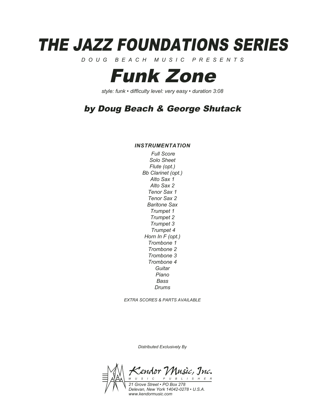 Download Doug Beach & George Shutack Funk Zone - Full Score Sheet Music