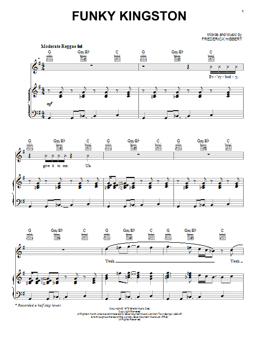 Download Toots & The Maytals Funky Kingston Sheet Music