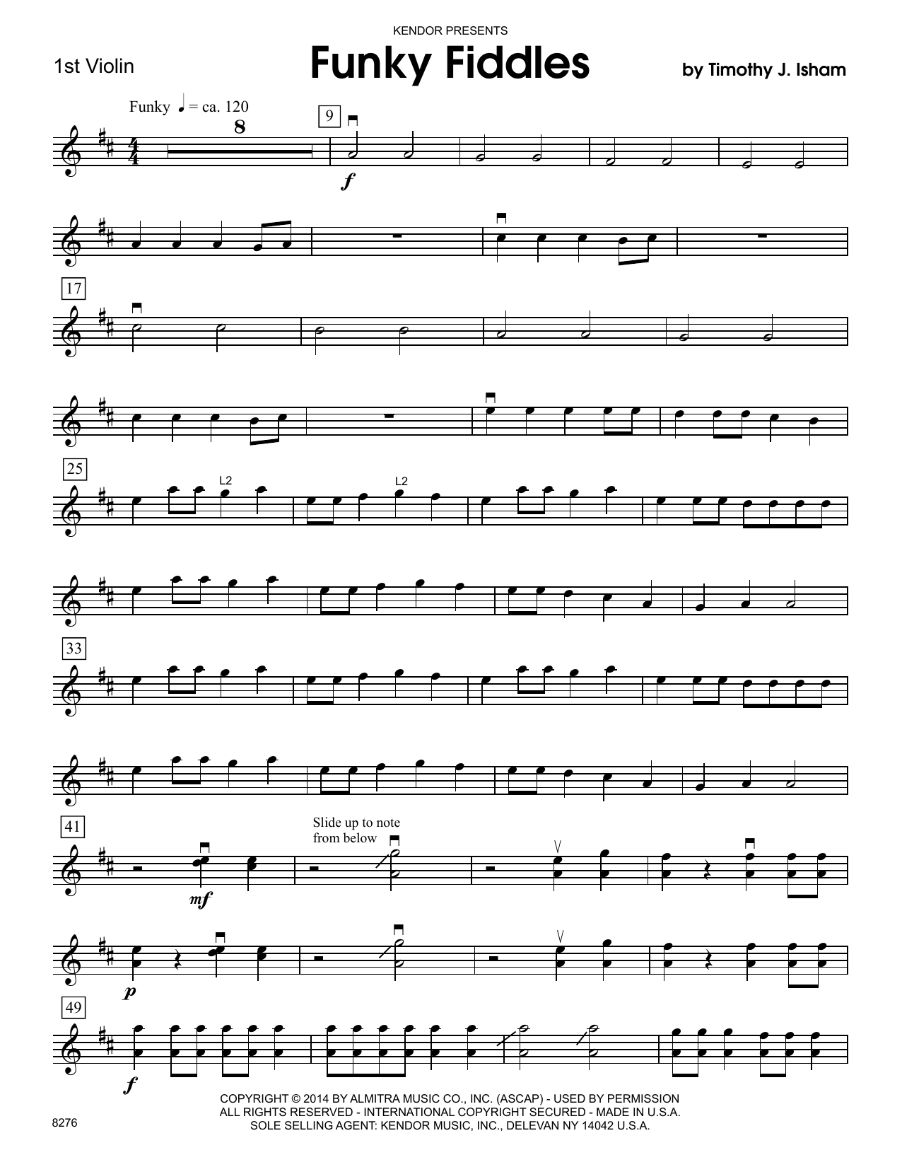 Download Timothy Isham Funky Fiddles - 1st Violin Sheet Music