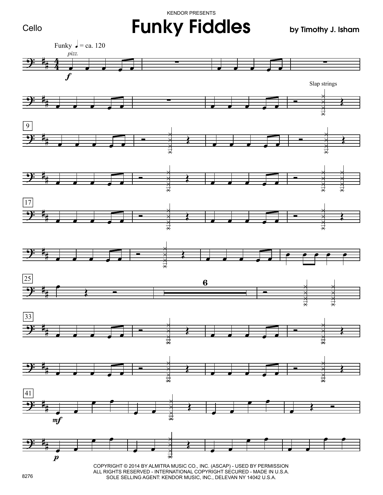 Download Timothy Isham Funky Fiddles - Cello Sheet Music