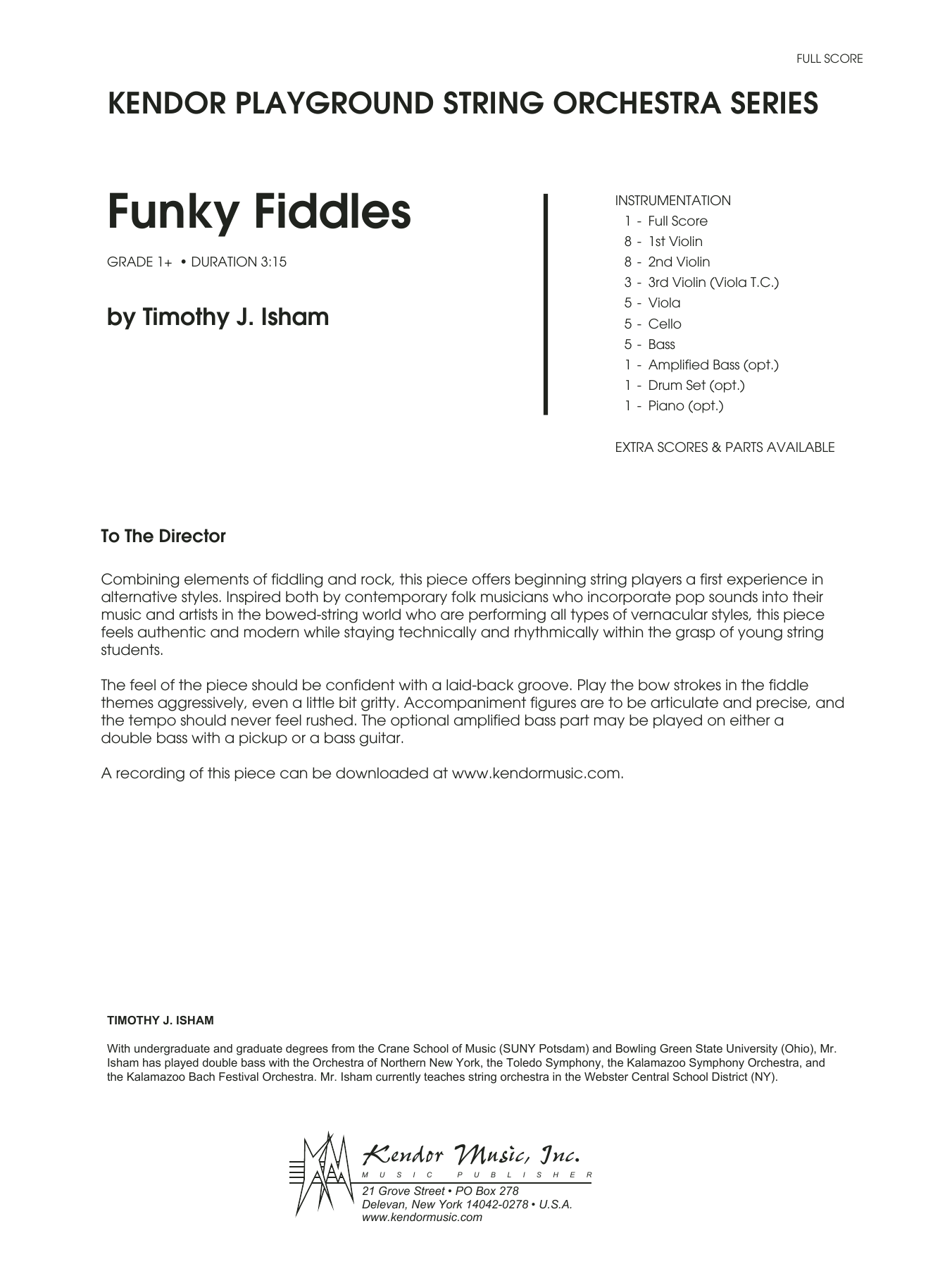 Download Timothy Isham Funky Fiddles - Full Score Sheet Music