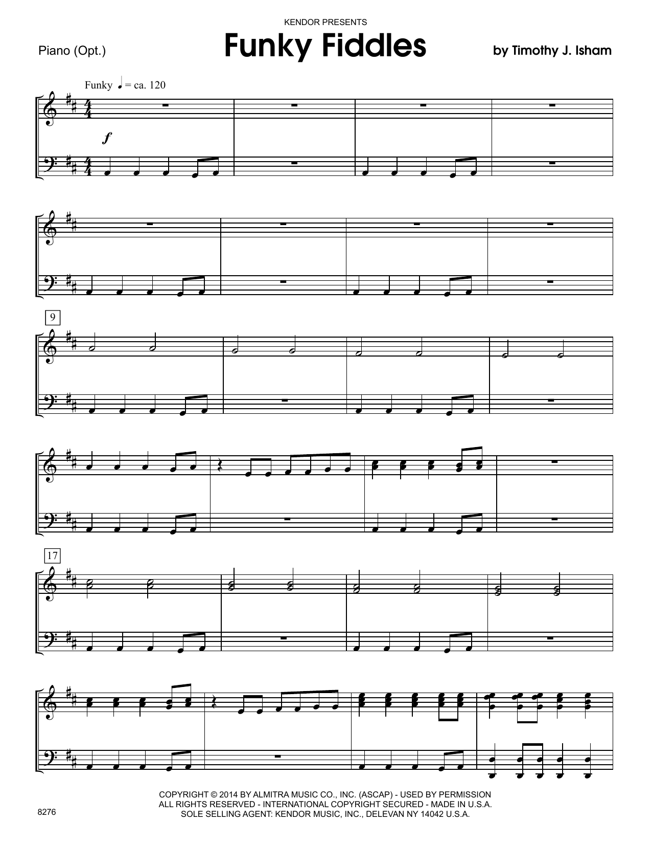 Download Timothy Isham Funky Fiddles - Piano Accompaniment Sheet Music