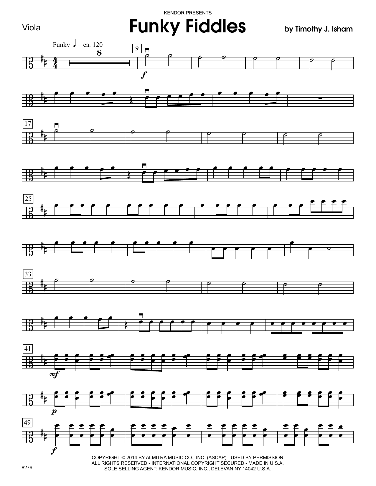 Download Timothy Isham Funky Fiddles - Viola Sheet Music