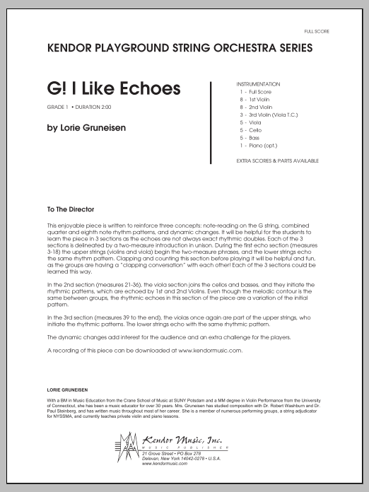 Download Lorie Gruneisen G! I Like Echoes - Full Score Sheet Music