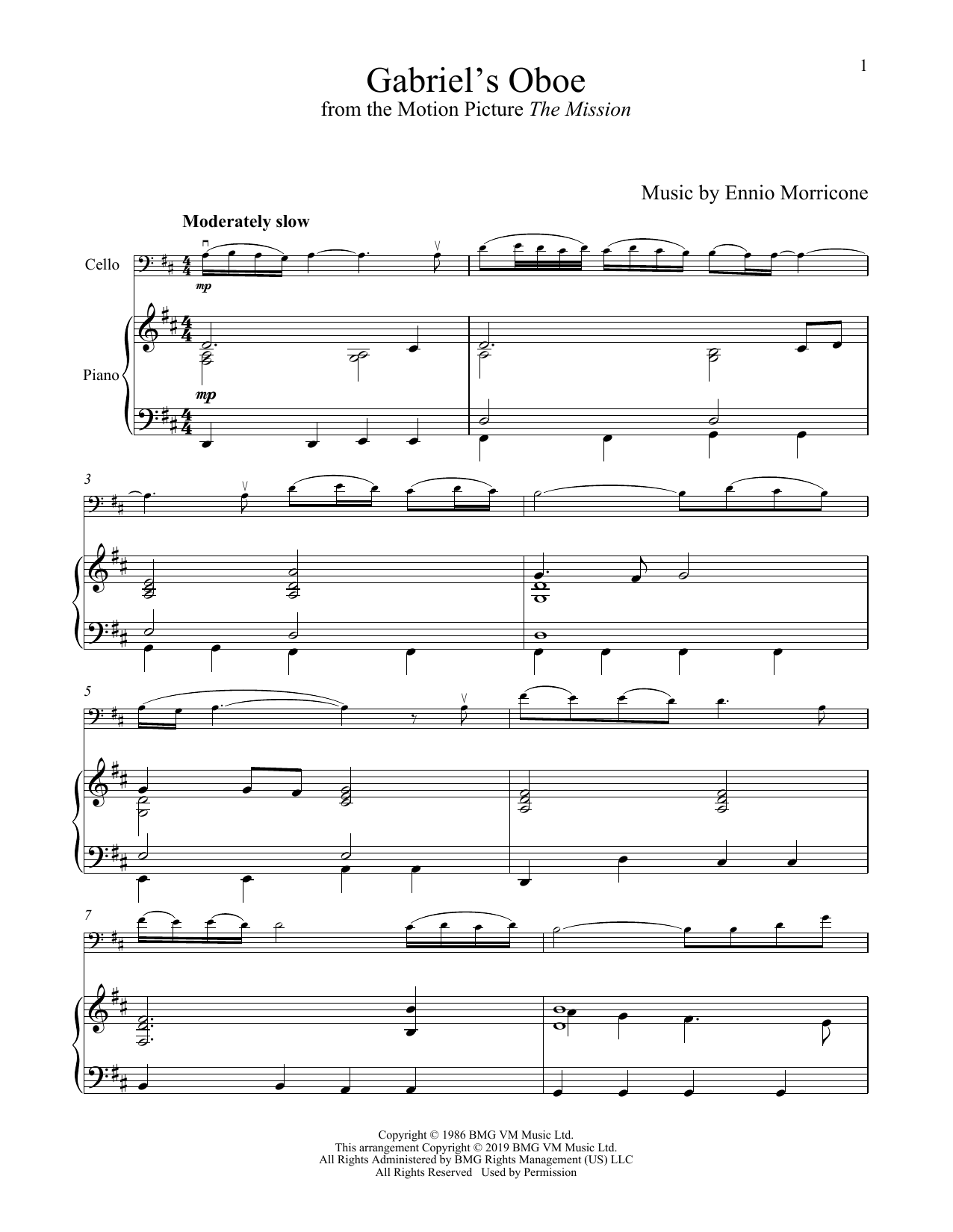 Download Ennio Morricone Gabriel's Oboe (from The Mission) Sheet Music