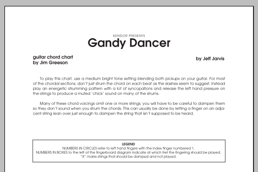 Download Jeff Jarvis Gandy Dancer - Guitar/ Rhythm Sheet Music