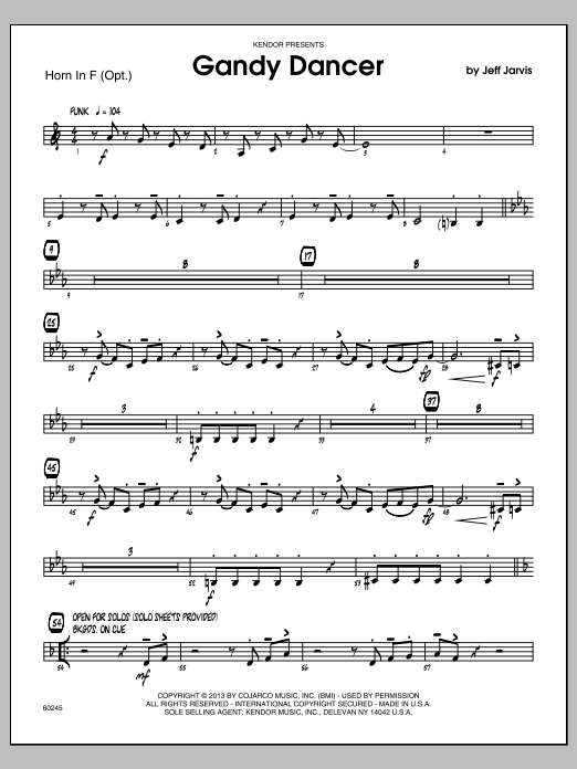 Download Jeff Jarvis Gandy Dancer - Horn in F Sheet Music