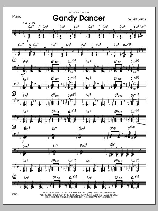 Download Jeff Jarvis Gandy Dancer - Piano Sheet Music