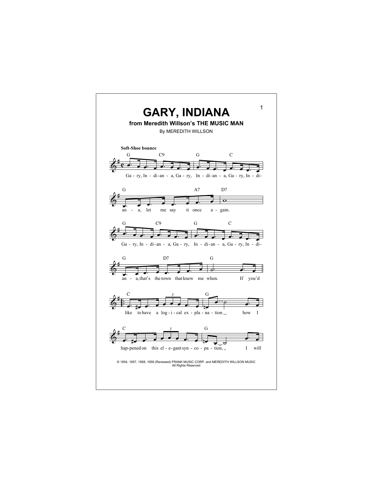 Download Meredith Willson Gary, Indiana Sheet Music
