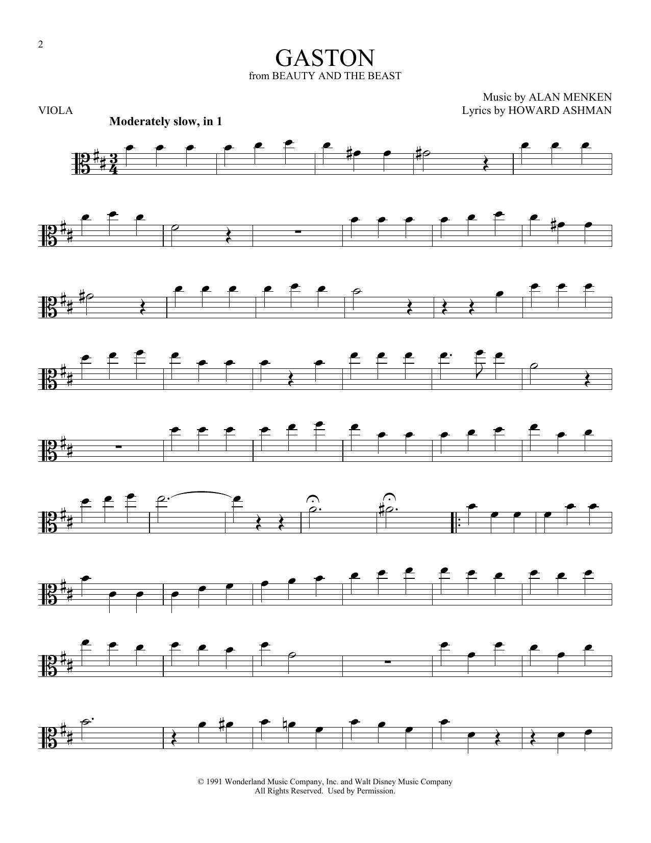 Download Alan Menken Gaston (from Beauty And The Beast) Sheet Music