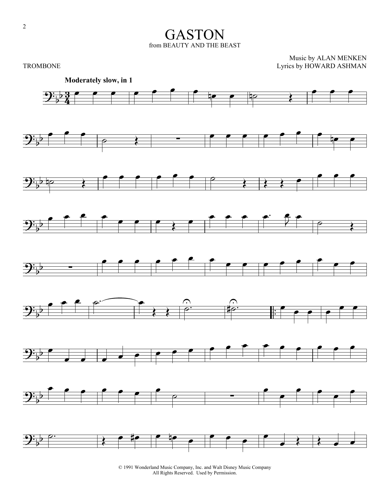 Download Alan Menken Gaston (from Beauty And The Beast) Sheet Music