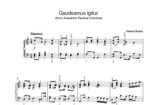 Download Johannes Brahms Gaudeamus Igitur (from Academic Festiva Sheet Music