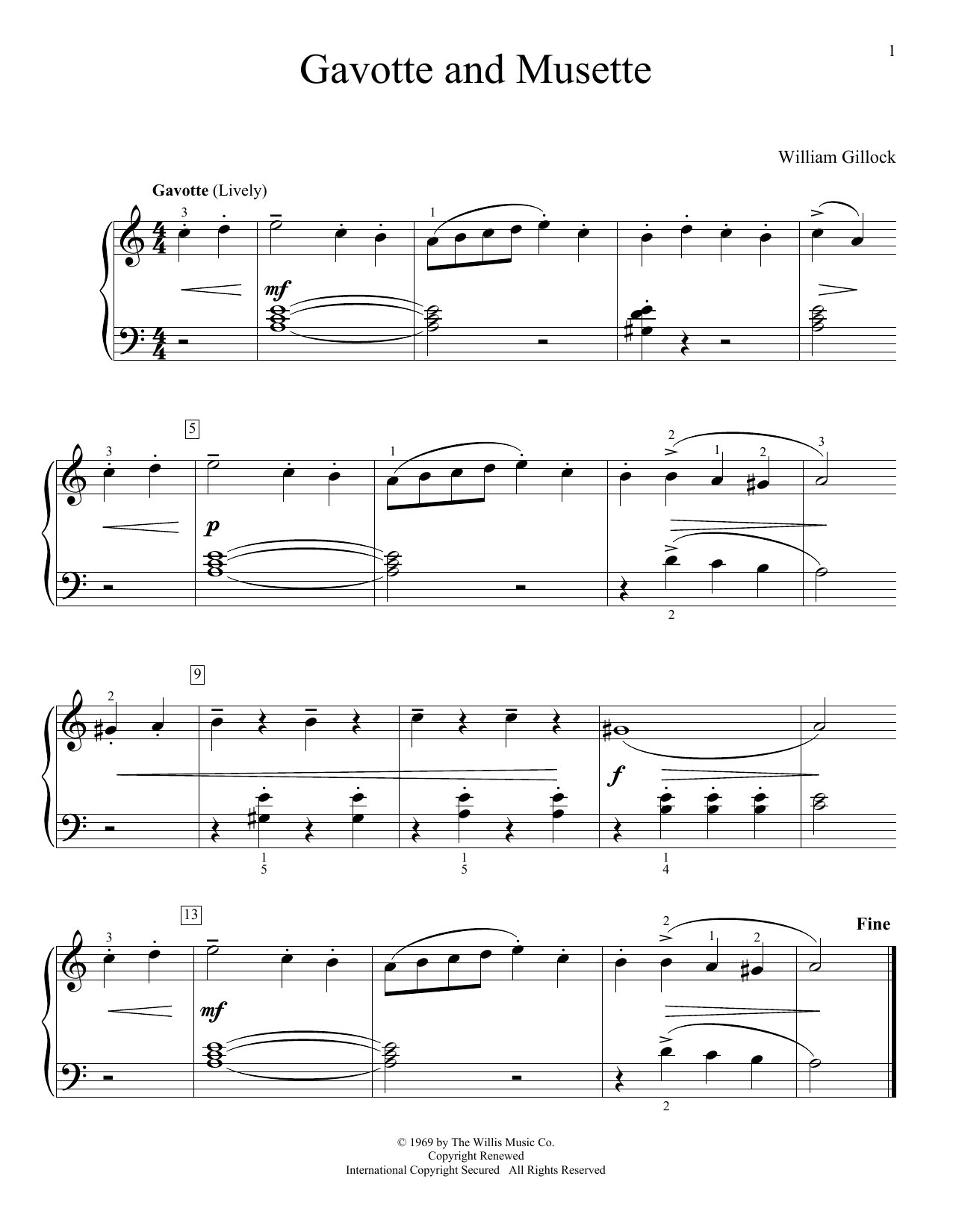 Download William Gillock Gavotte And Musette Sheet Music