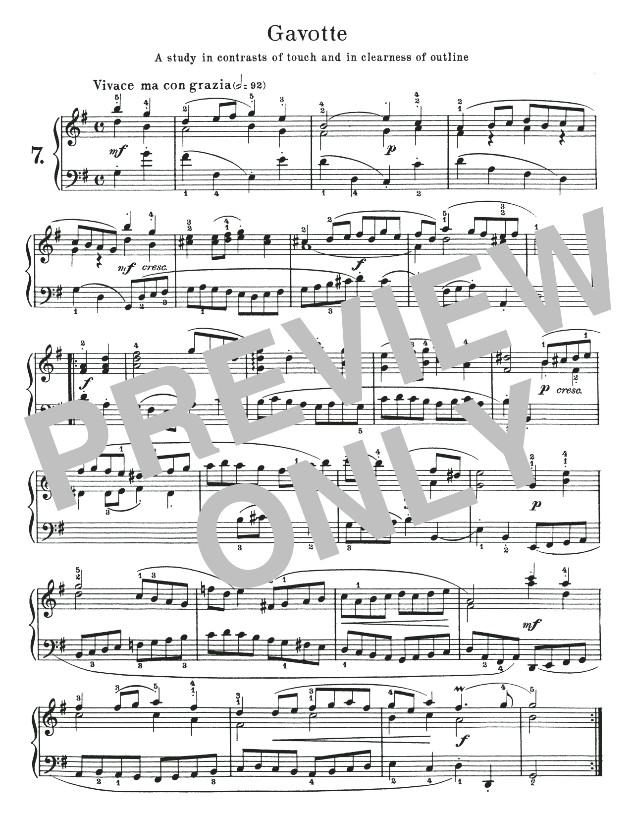 Download Johann Sebastian Bach Gavotte, BWV 816 Sheet Music
