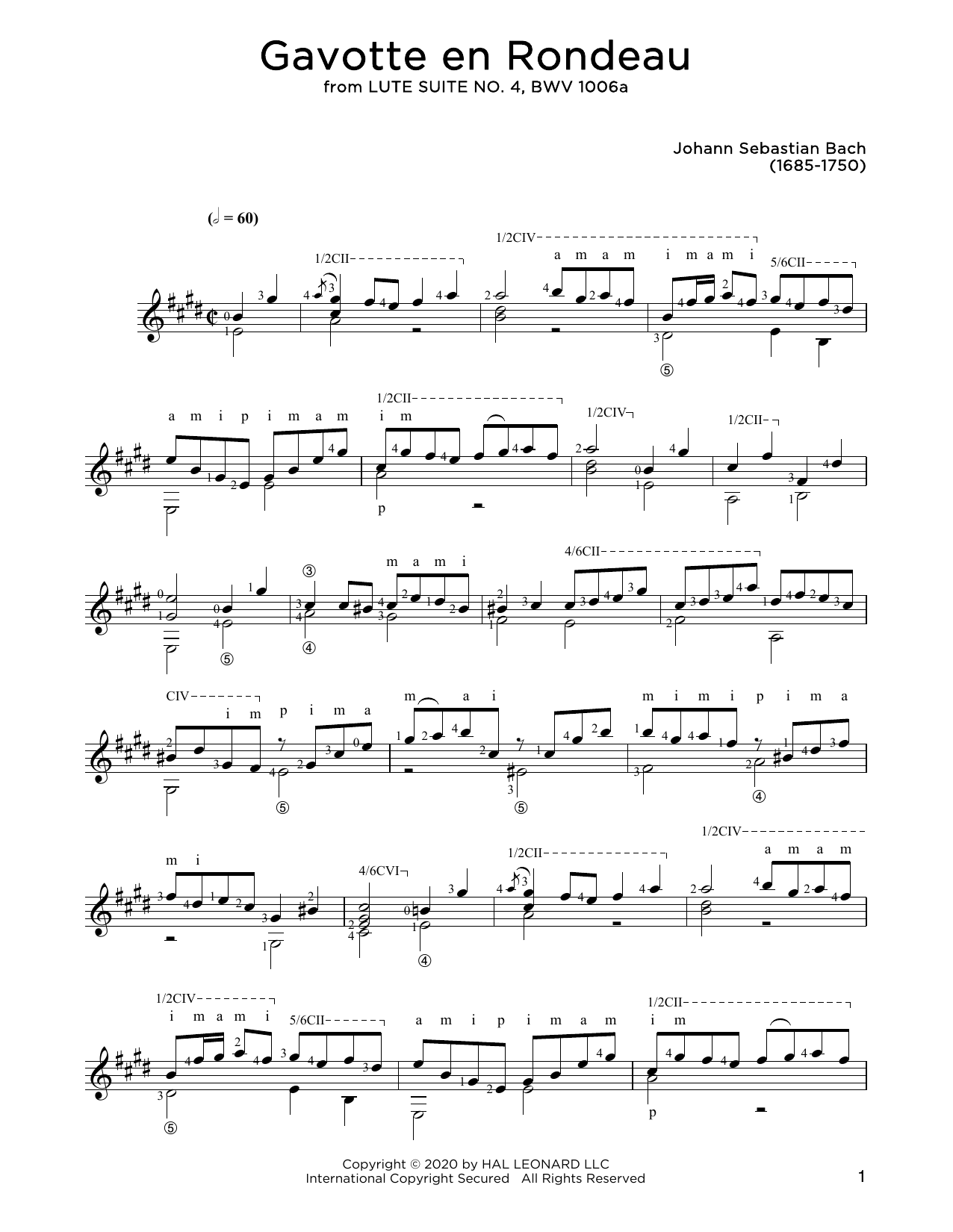 Download Johann Sebastian Bach Gavotte En Rondeau Sheet Music