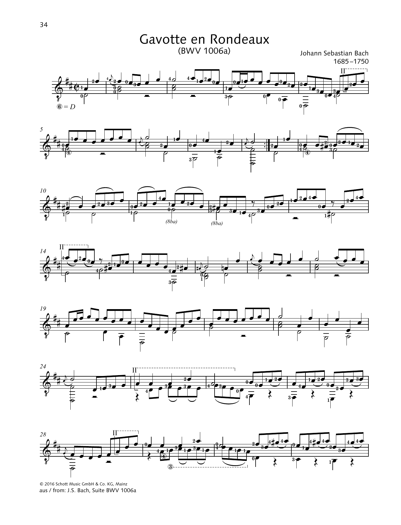 Download Johann Sebastian Bach Gavotte en Rondeaux Sheet Music