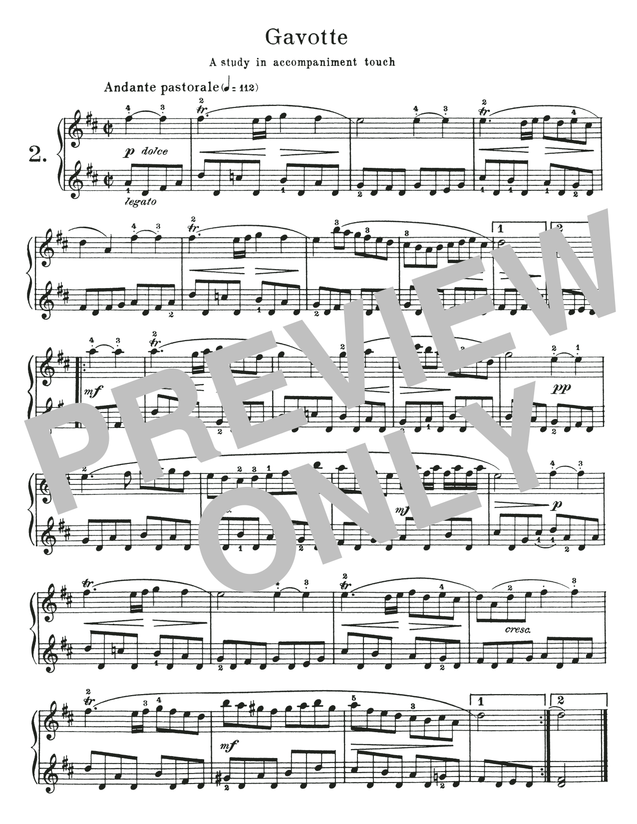 Download Johann Sebastian Bach Gavotte II In D Major, BWV 811 Sheet Music