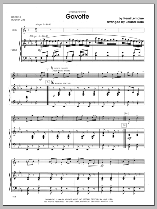 Download Lemoine Gavotte - Piano Sheet Music