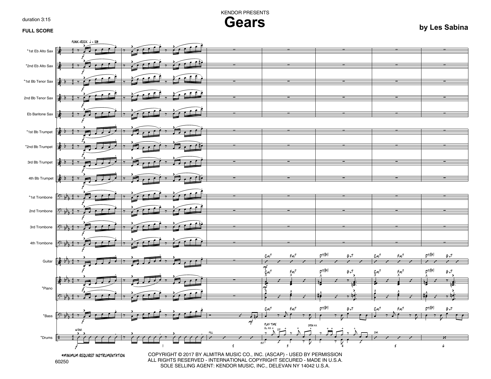 Download Les Sabina Gears - Full Score Sheet Music