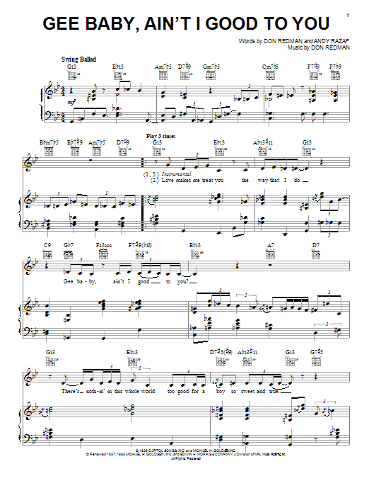 Download Diana Krall Gee Baby, Ain't I Good To You Sheet Music