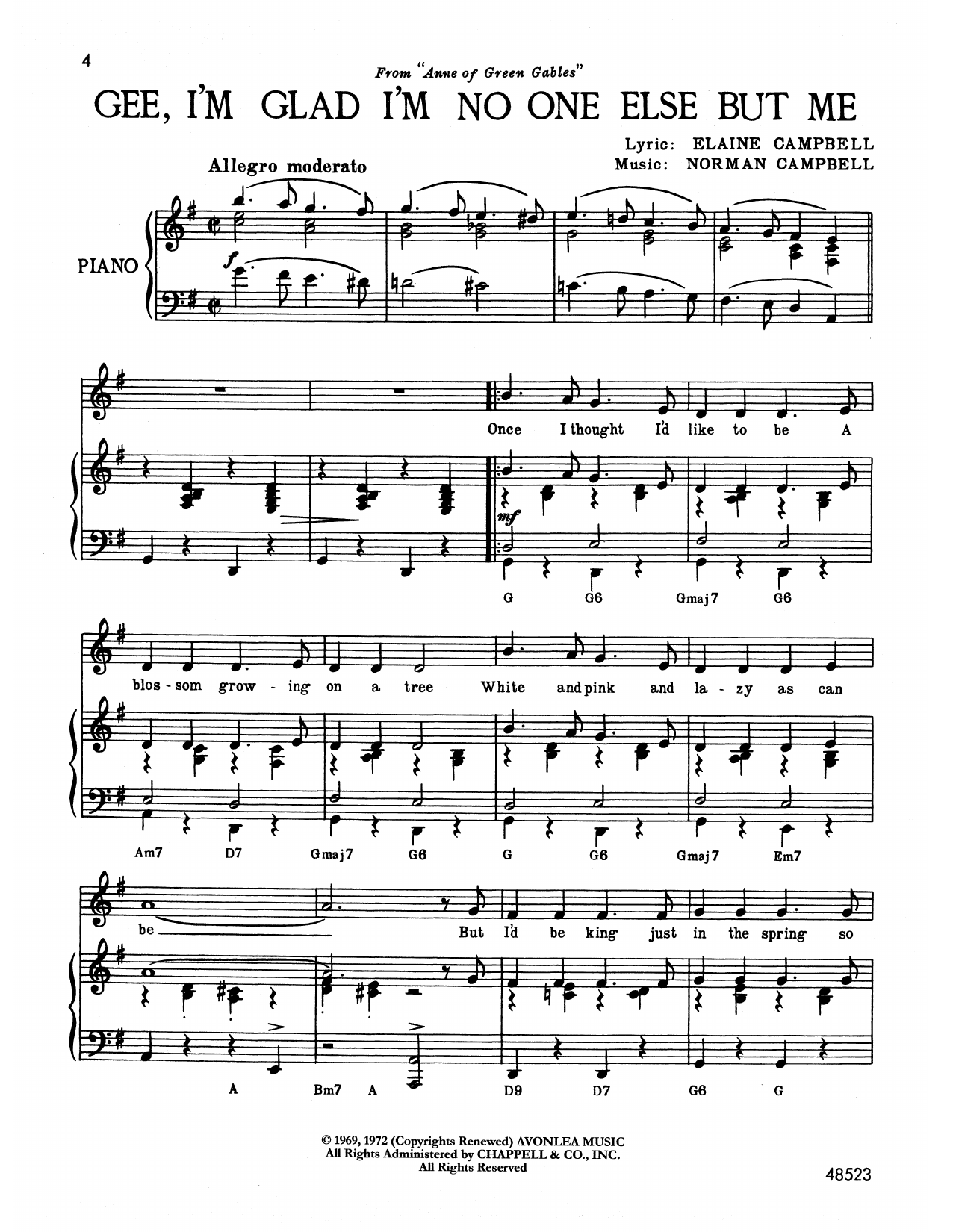 Download Norman Campbell Gee, I'm Glad I'm No One Else But Me (f Sheet Music