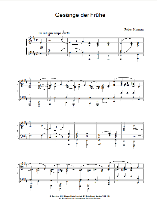 Download Robert Schumann Gesänge der Frühe Sheet Music