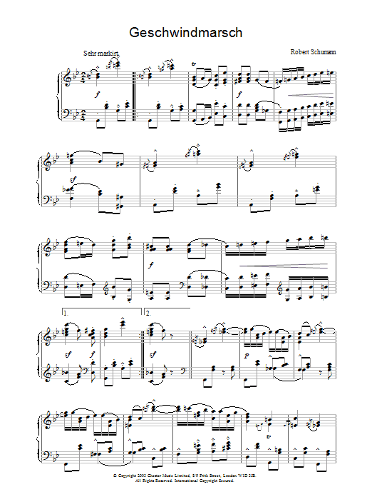 Download Robert Schumann Geschwindmarsch Sheet Music