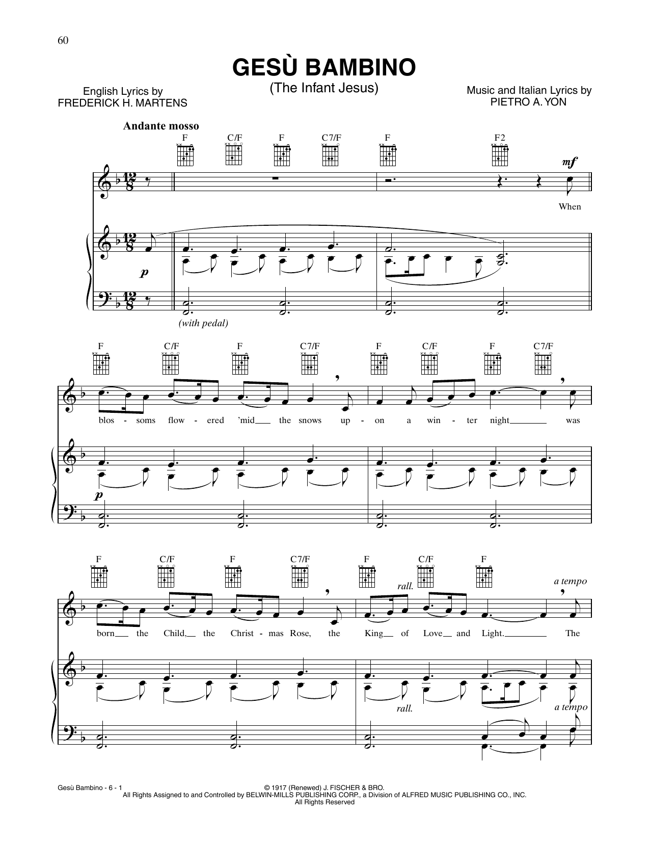 Download Frederick H. Martens Gesu Bambino (The Infant Jesus) Sheet Music