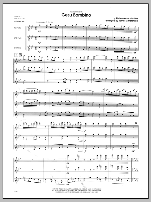 Download Christensen Gesu Bambino - Full Score Sheet Music