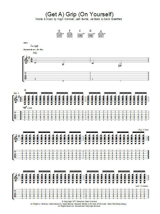 Download The Stranglers (Get A) Grip (On Yourself) Sheet Music