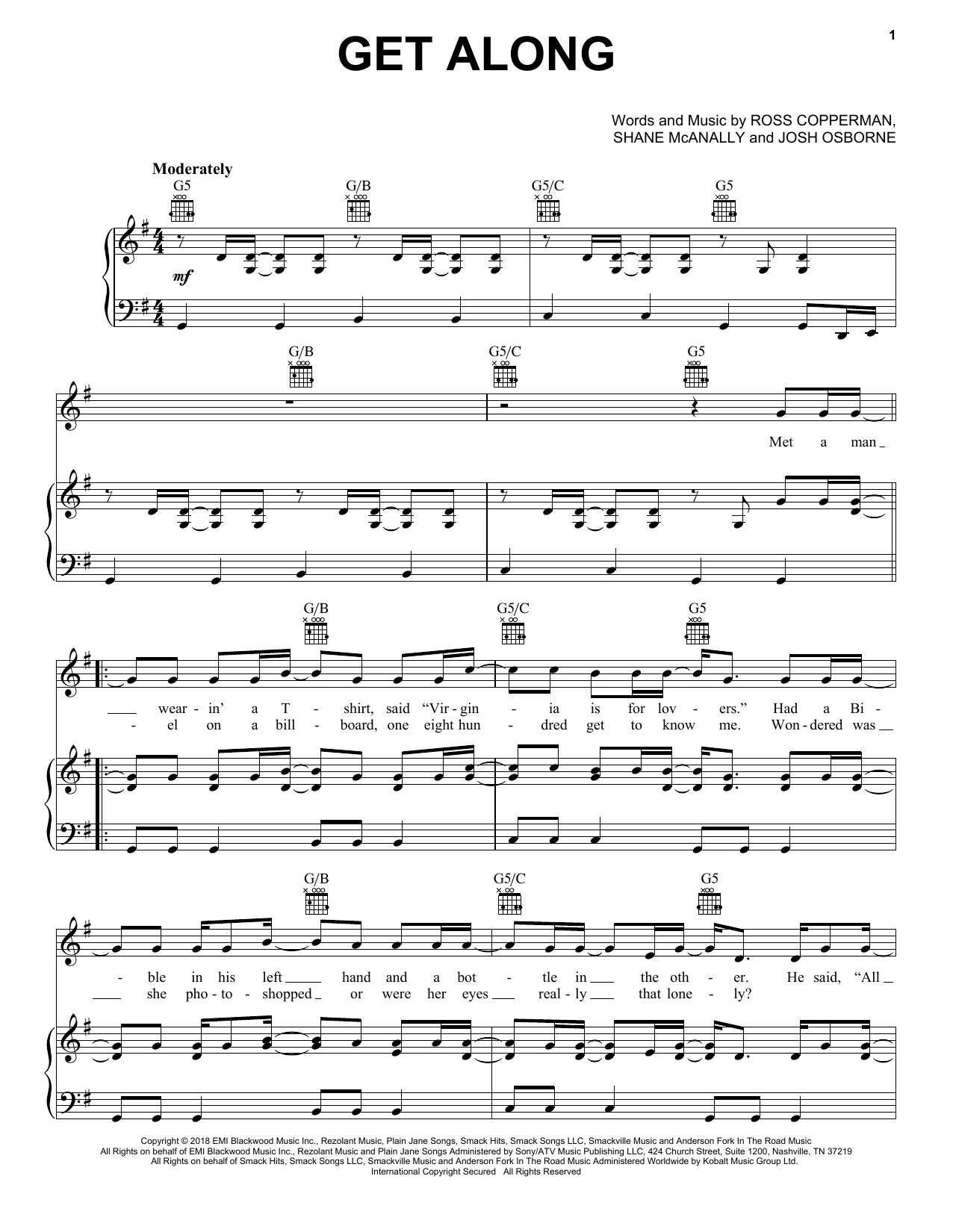 Download Kenny Chesney Get Along Sheet Music