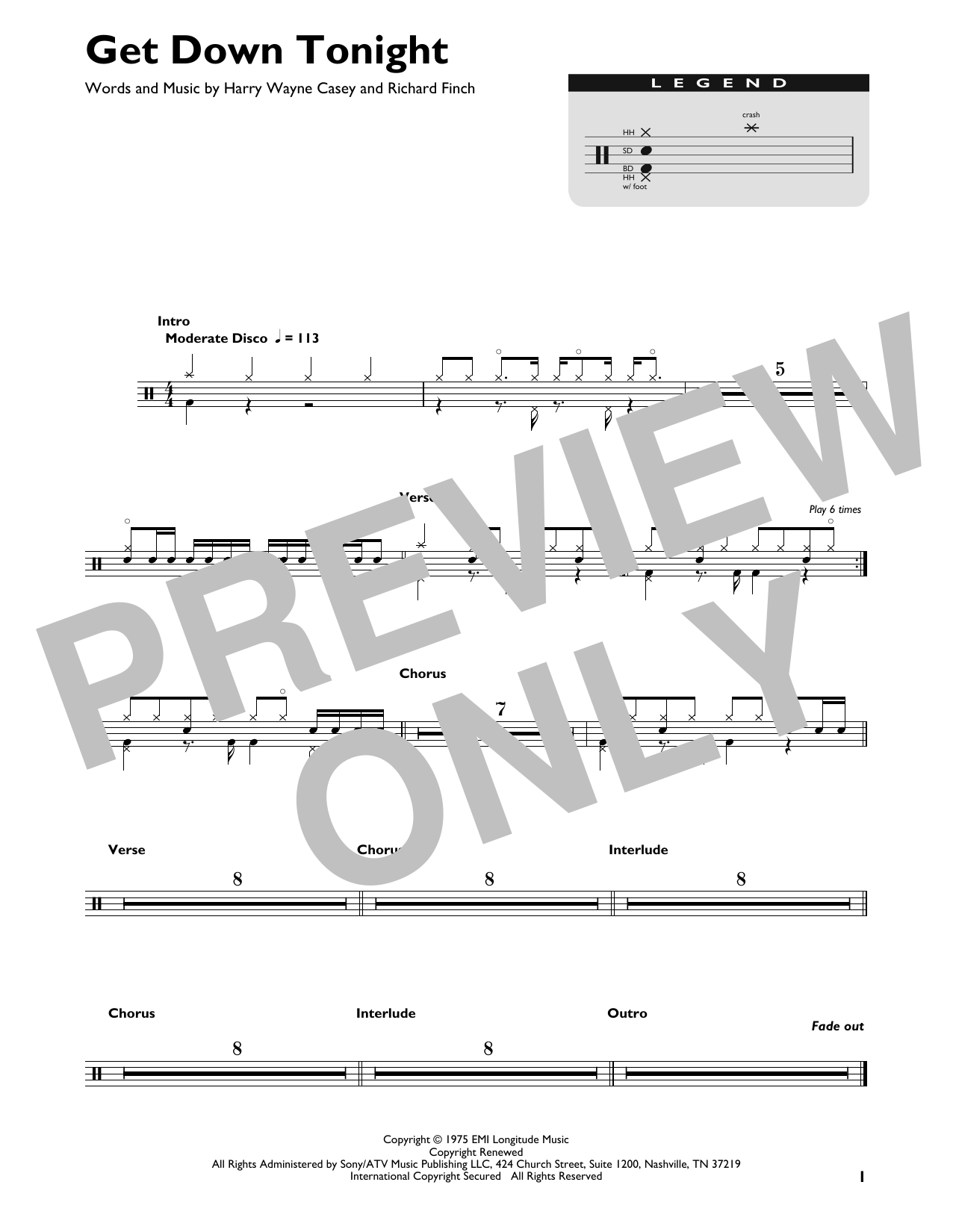 Download KC and The Sunshine Band Get Down Tonight Sheet Music