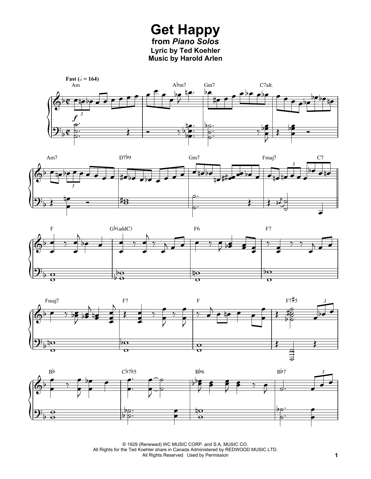 Download Bud Powell Get Happy Sheet Music