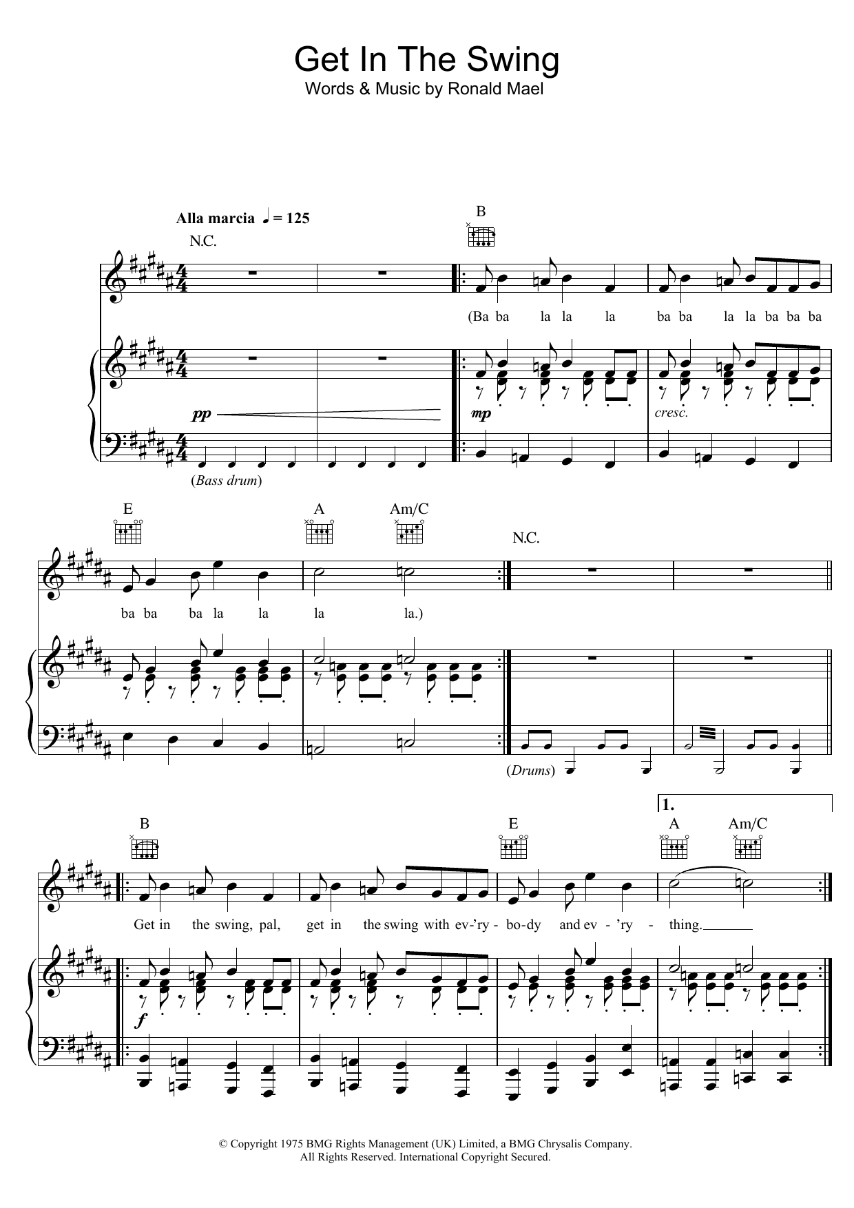 Download Sparks Get In The Swing Sheet Music