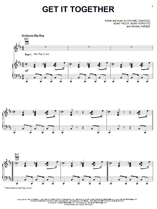 Download Beastie Boys Get It Together Sheet Music