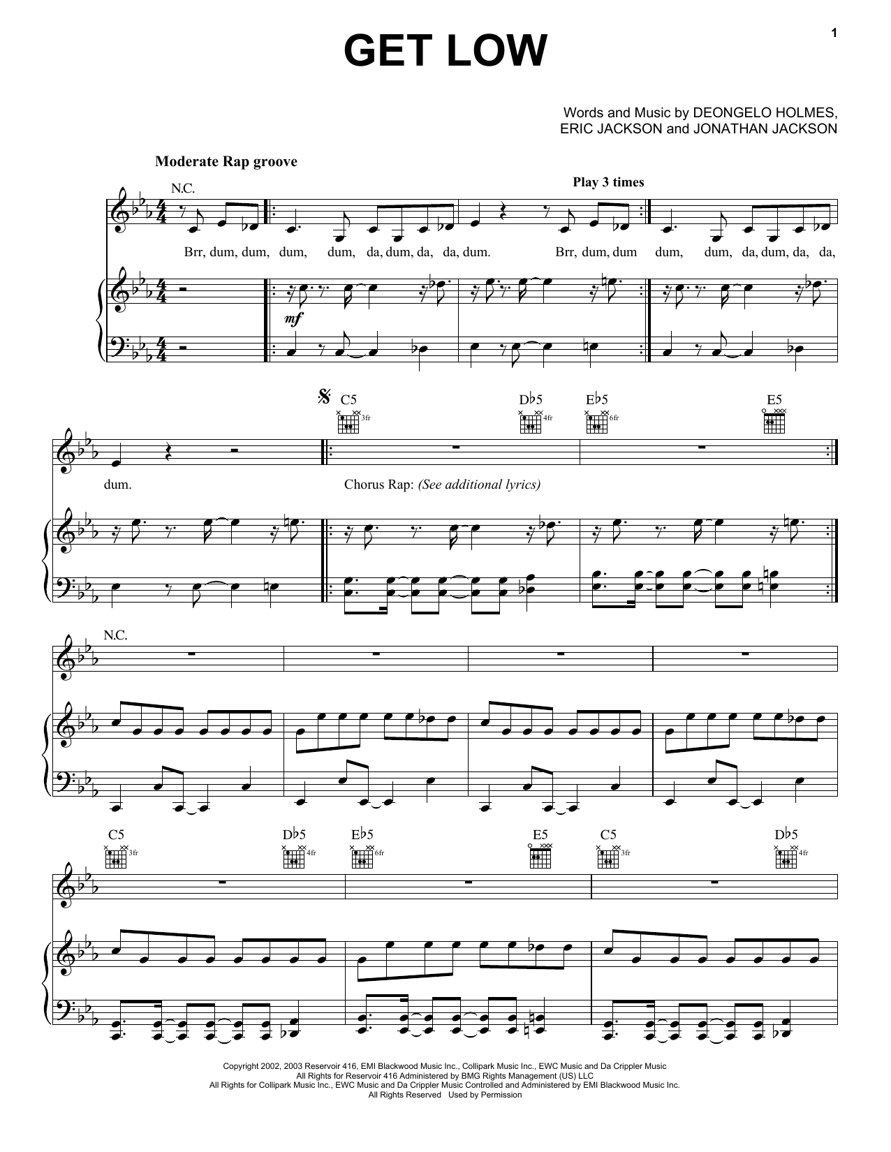 Download Lil' Jon and the Eastside Boys Get Low Sheet Music