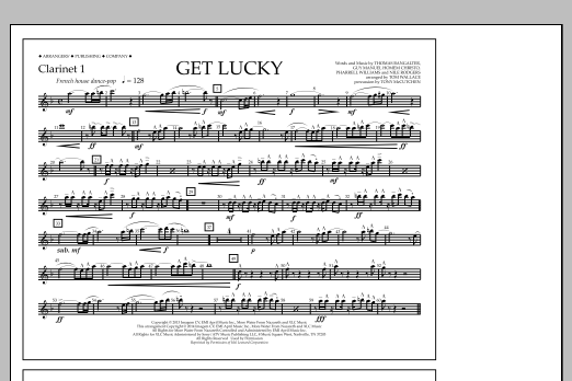 Download Tom Wallace Get Lucky - Clarinet 1 Sheet Music